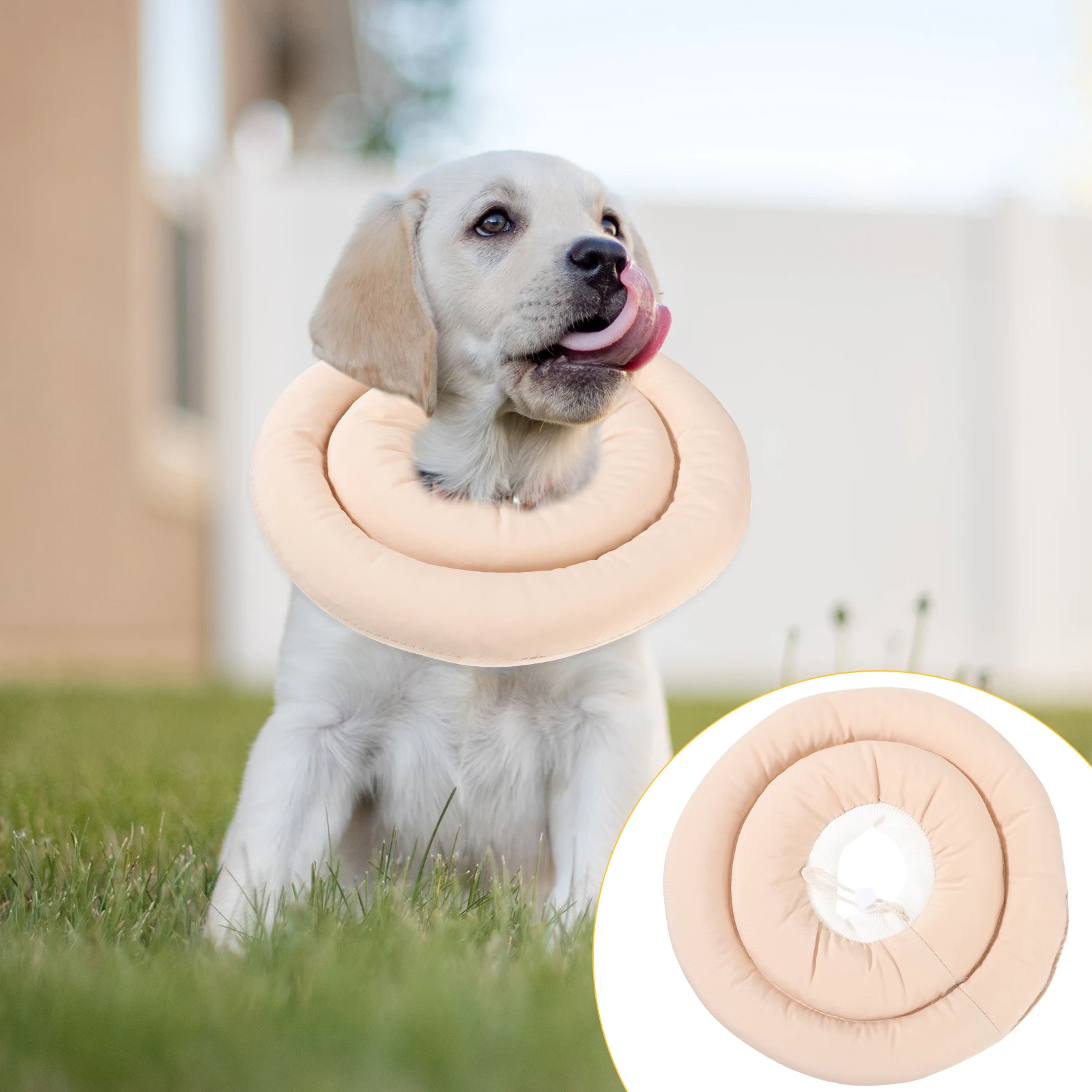 

Soft Pet Collar Waterproof Fabric Protective Healing Anti-Lick Neck Elastic Comfortable S M L Size Fast Drying Sturdy No Pilling