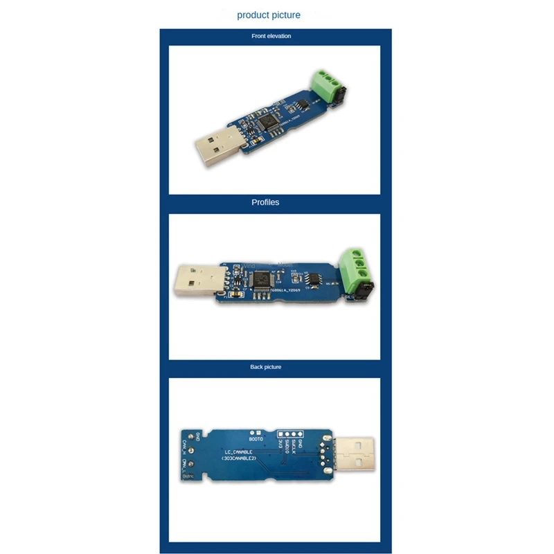 Módulo convertidor USB a Canbus CAN, adaptador Analizador de depurador Canbus, versión Candle light