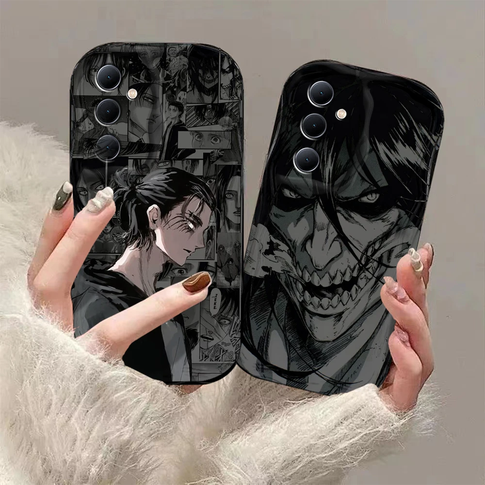 Anime Allen Attack On Titan 3D Wave Case For Samsung A73 A72 A71 A55 A54 A53 A35 A34 A33 A25 A24 A23 A15 A14 A13 A05 4G 5G Cover