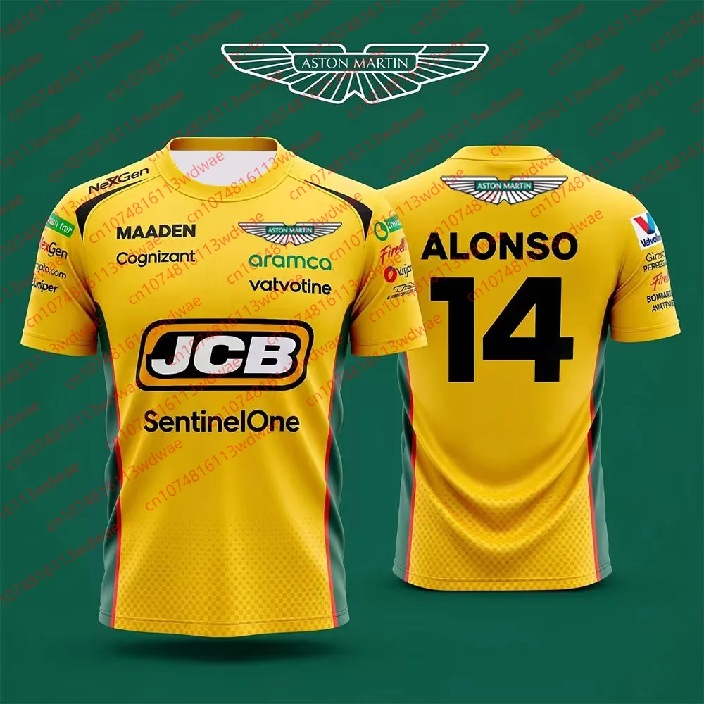 

Футболка с коротким рукавом Fernando Alonso 14, классический гоночный костюм Aston Martin, быстросохнущая, дышащая, для мотоцикла