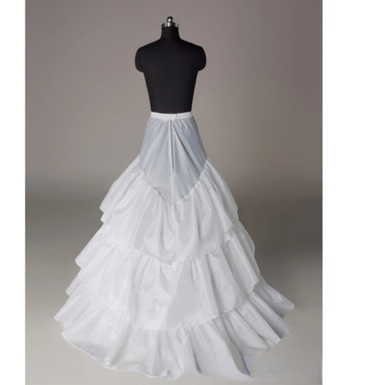 Comércio exterior vestido de casamento arrastando crinoline três aço três folha de lótus vestido deslizamento elástico cintura pano preto e branco