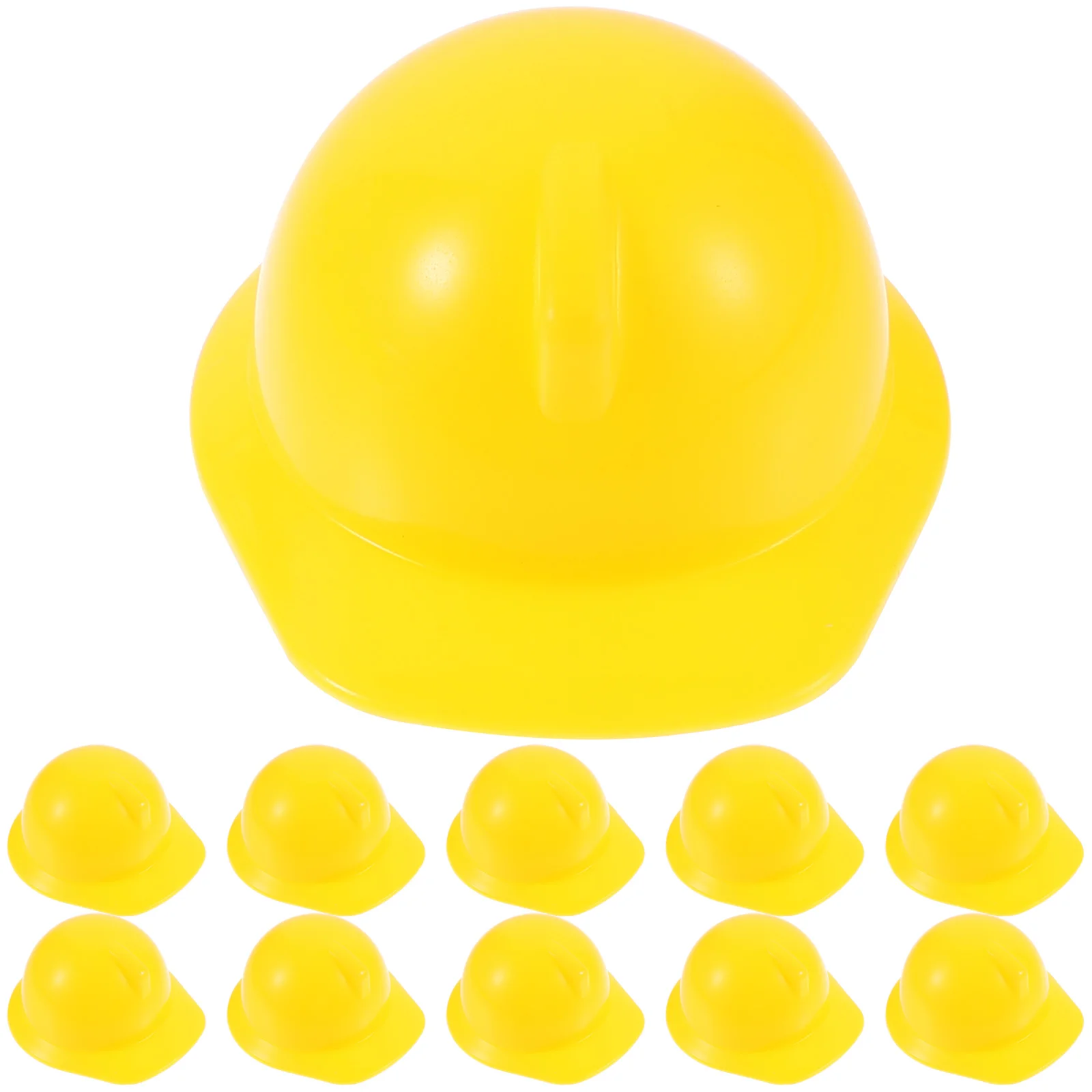 10 Pcs Mini Toy Model (10 Helmets Bright Red) Safety Hat Decor Hard