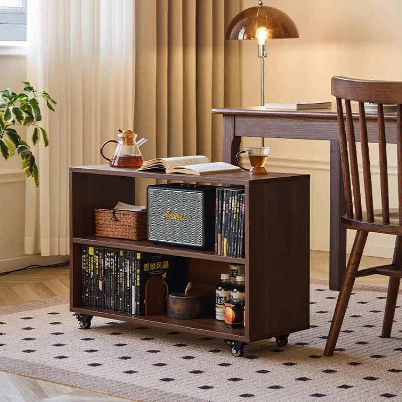 

Solid wood, side table, sofa side cabinet, walnut, mobile, trolley, retro, bedside table, coffee table, shelf.