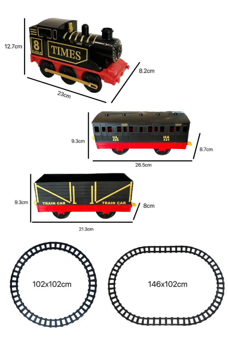 รถไฟเรโทรของเล่นรถไฟจำลองแบบคลาสสิกพร้อมเสียงรถไฟสมจริงและไฟ LED ของขวัญคริสต์มาส