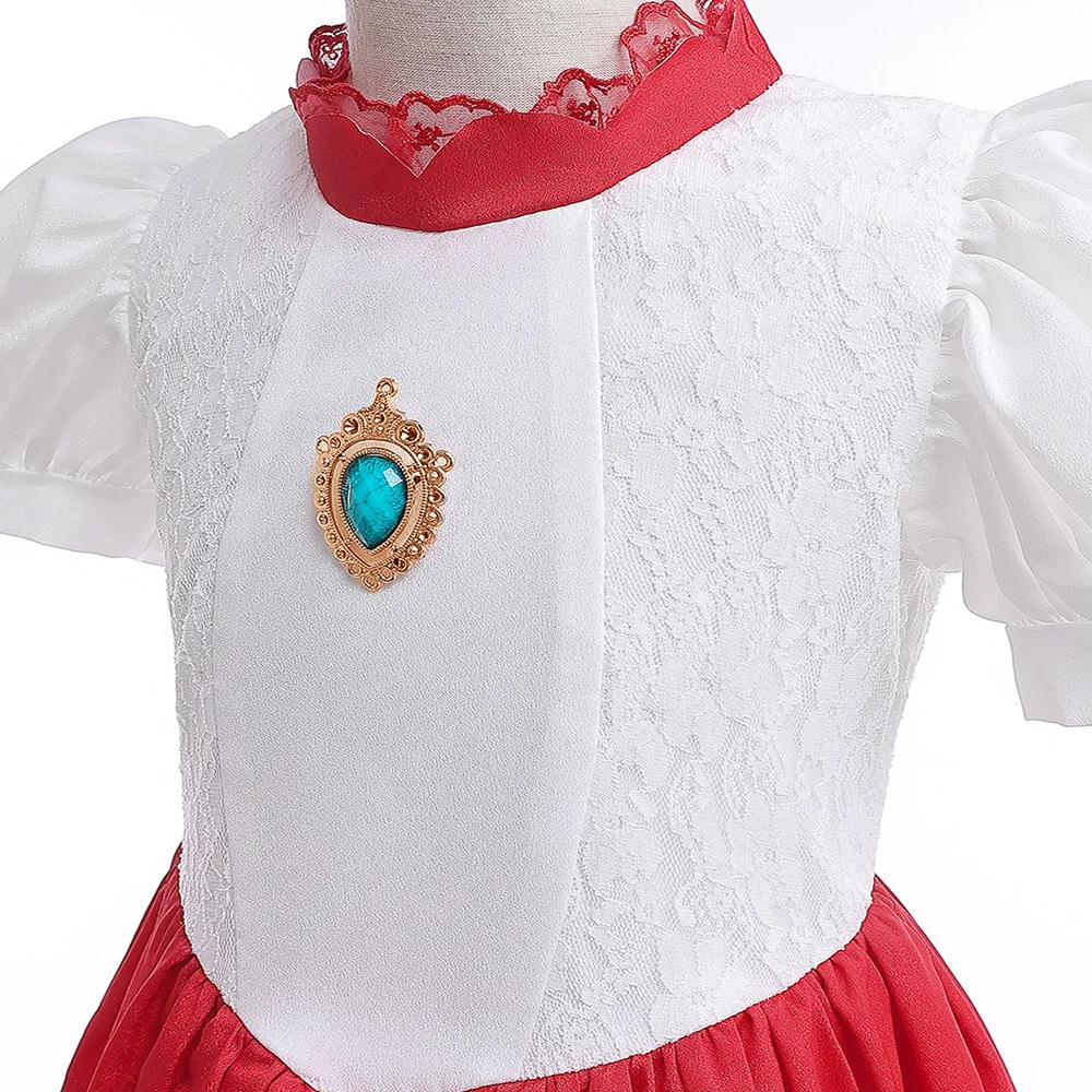 Peach Princess Cosplay Dress For Girls Fancy Children Halloween Carnival Party Dresses Kids Birthday Wedding Performace Costume