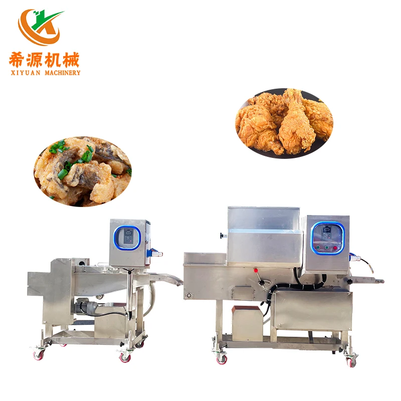 CE Factory Low Energy Consumption Chicken Nuggets Fish Snack Battering Breading Making Machine  Food Production Line