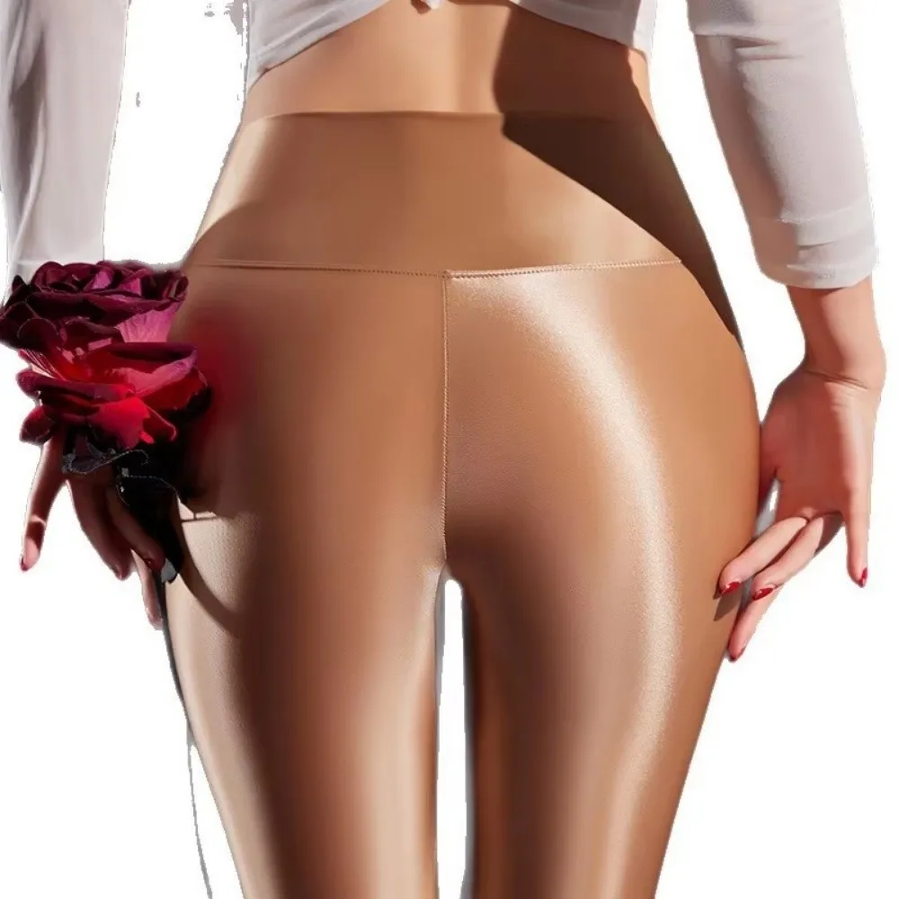 Hochwertige 360° Nahtlose Glänzende Strumpfhose, Glatte Frühling-Herbst Fitness-Strumpfhose, Dünne Sexy Seidige Damen-Strumpfhose – Detail 10