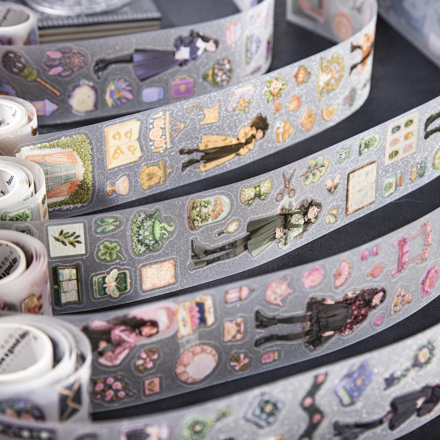 50 مللي متر * 200 سنتيمتر ماجيك وعد سلسلة خمر زهرة شخصية المشهد PET الشريط الإبداعية DIY بها بنفسك مجلة المواد كلية القرطاسية #1