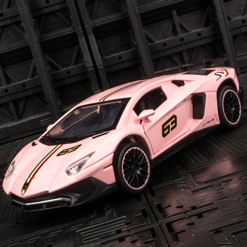Il modello di auto da rally in lega Lamborghini LP780-4 1:32 ha funzioni di suono e illuminazione simulate, dettagli ricchi, pregevole fattura