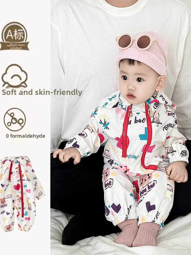 

Весенний наряд для маленьких мальчиков Rer, повседневная свободная длинная одежда све, костюм на выход для новорожденных, модный костюм на шею, детский модный костюм