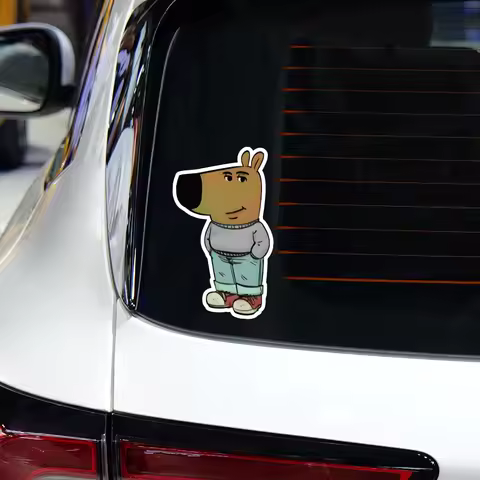 Chill Guy Car Sticker Funny Vinyl Decal Vehicle Motorcycle Helmet Window Windshield Bumper Tuning Decoraiton Sticker Accessories