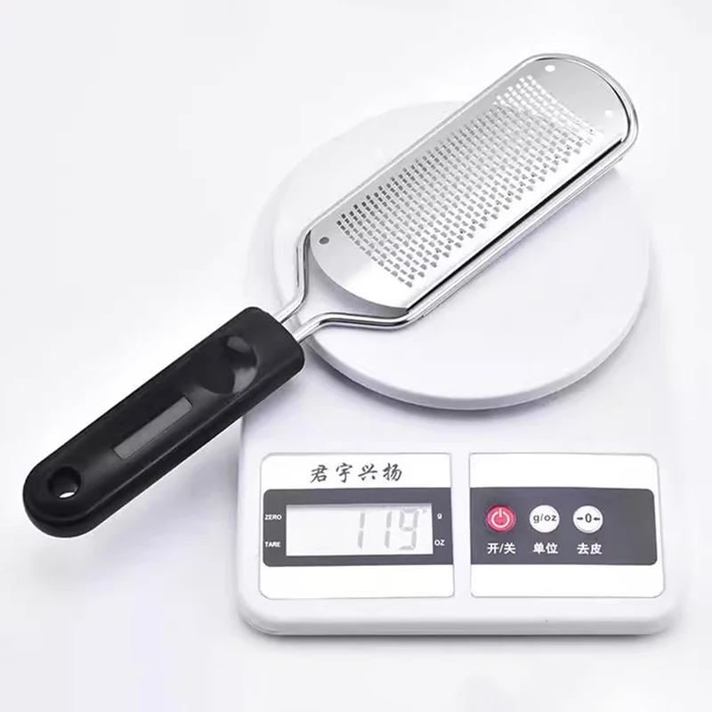 مبرد قدم من الفولاذ المقاوم للصدأ مسامير القدم على الوجهين وإزالة الجلد الميت، مطحنة القدم، فرك لوحة القدم