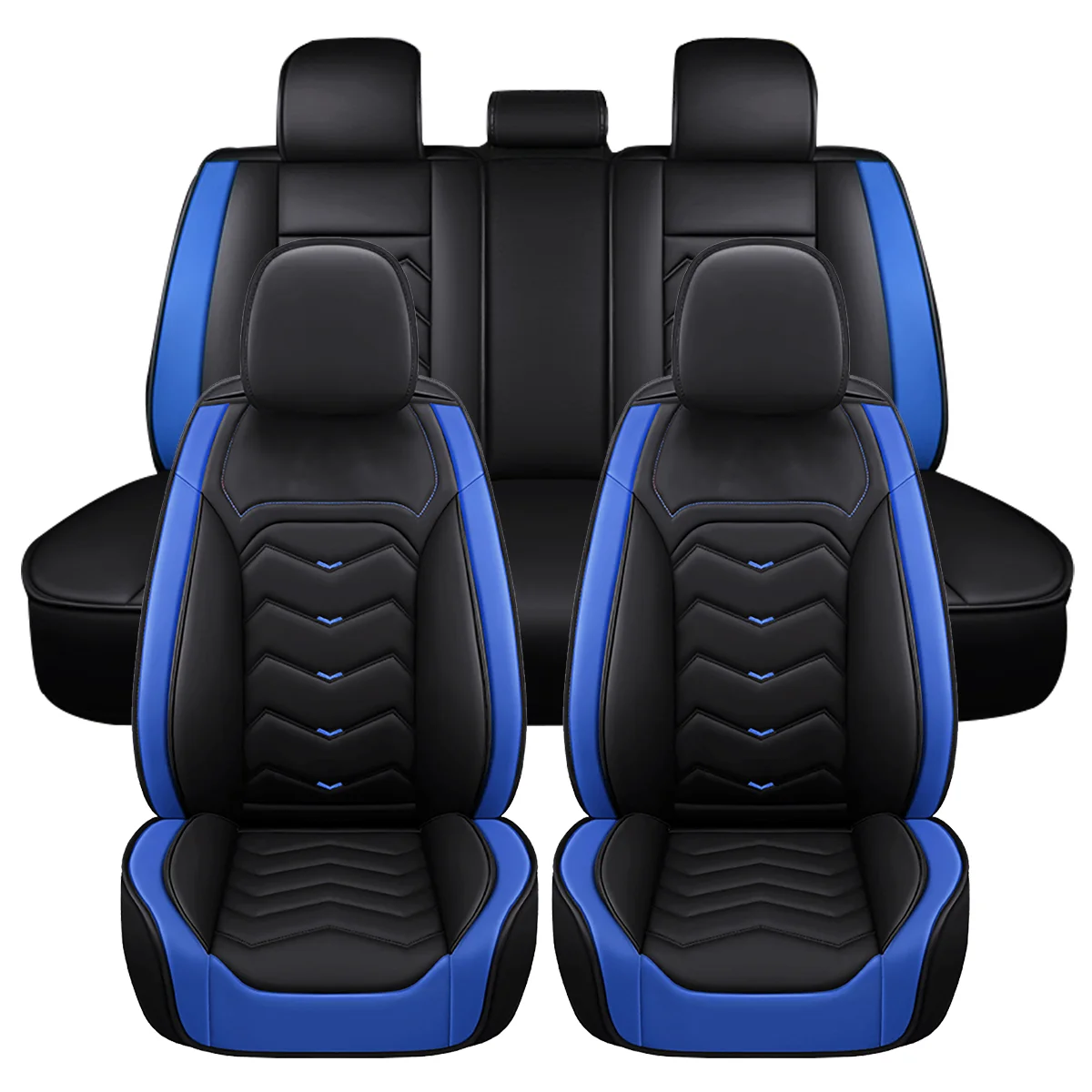 5 -Seater Full Car Seat Cover Automobiles Seat Covers Chair Cushions Protector PU Leather Universal