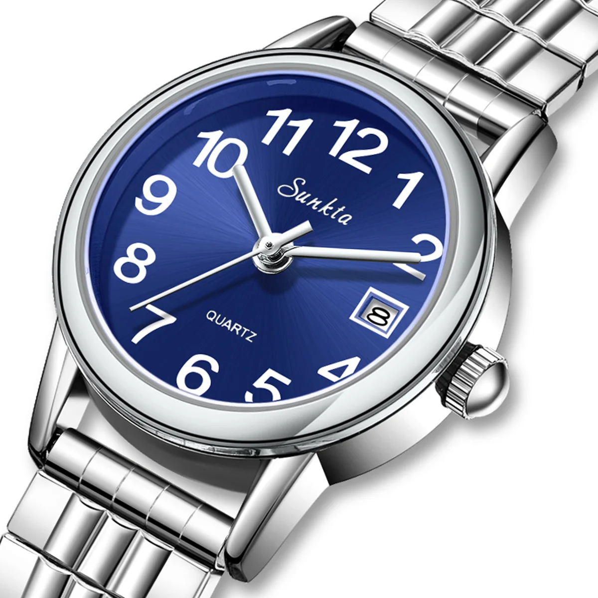 

LIGE Silver Watch for Women Round Ladies Quartz Wristwatches Steel Women Small Gold Watch Luxury Casual Fashion Watch+Box