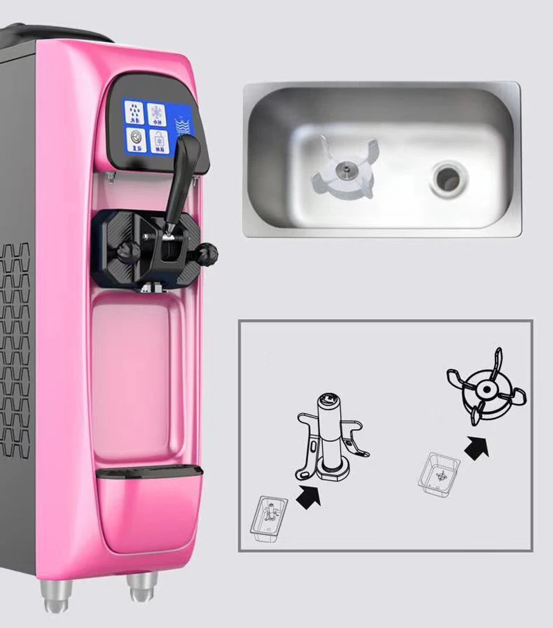 ماكينة آيس كريم ناعم القوام التجارية الصغيرة ذات الطراز الجديد ماكينة آيس كريم ناعم المثلجات موزع آيس كريم متجر الحلوى