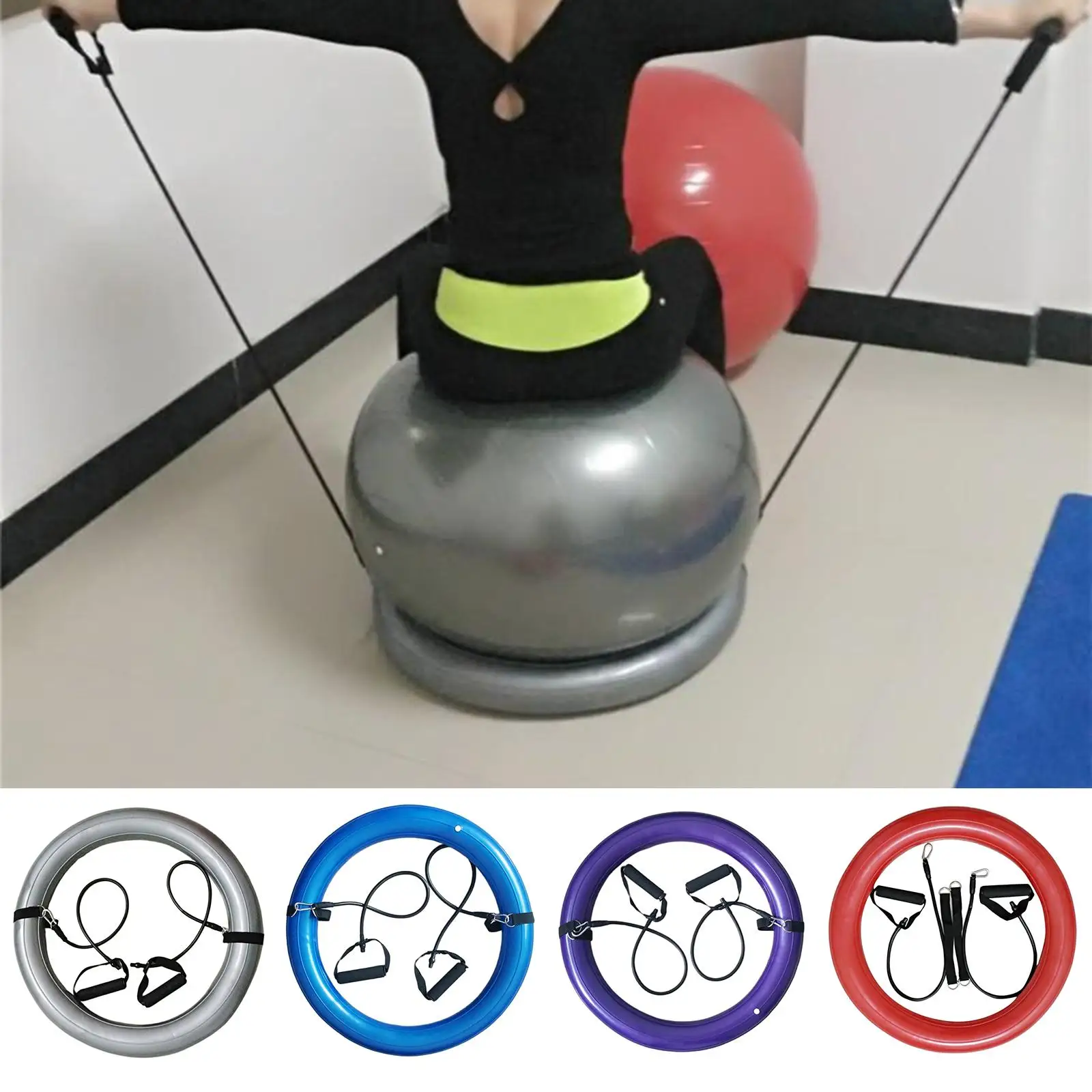 65/75cm Yoga Exercise Ball Stability Ring Inflatable Ball Chair Stand Holder