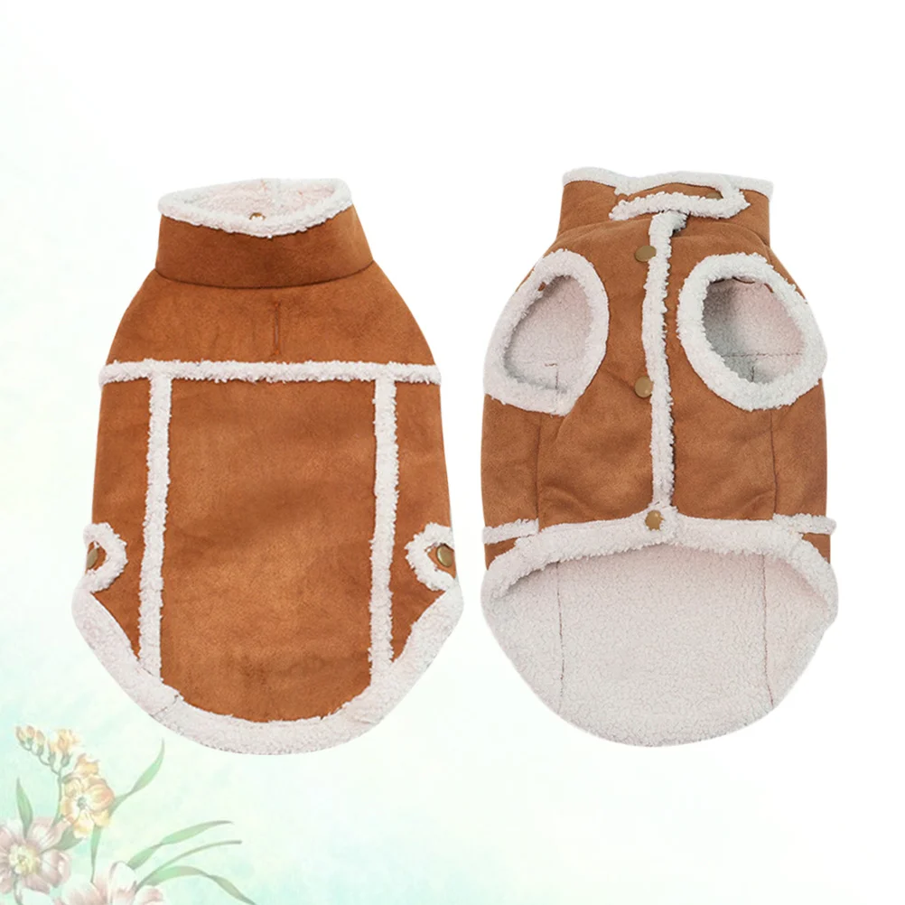

Winter Dog Jacket Brown Size Xl England Style Suede Fabric Soft Warm Coat Puppy Clothes Outdoor Walking Jogging