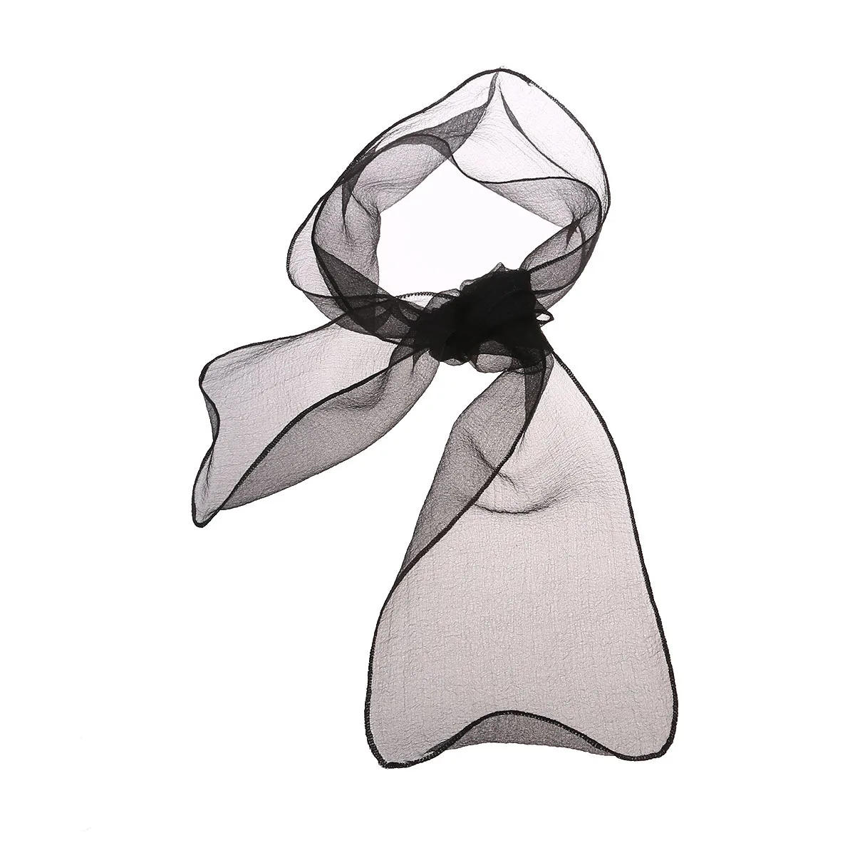 

Solid Color Silk-Feeling Organza Shaped Sheer Chiffon Kerchief For Women Soft Comfortable Accessory