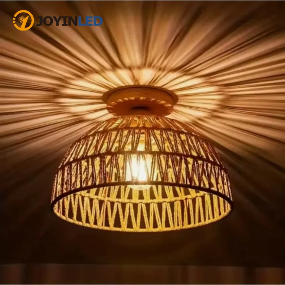 

Потолочный светильник JOYINLED 30 см из бумажной веревки, плетеный вручную в деревенском стиле, для столовой, кухни, спальни
