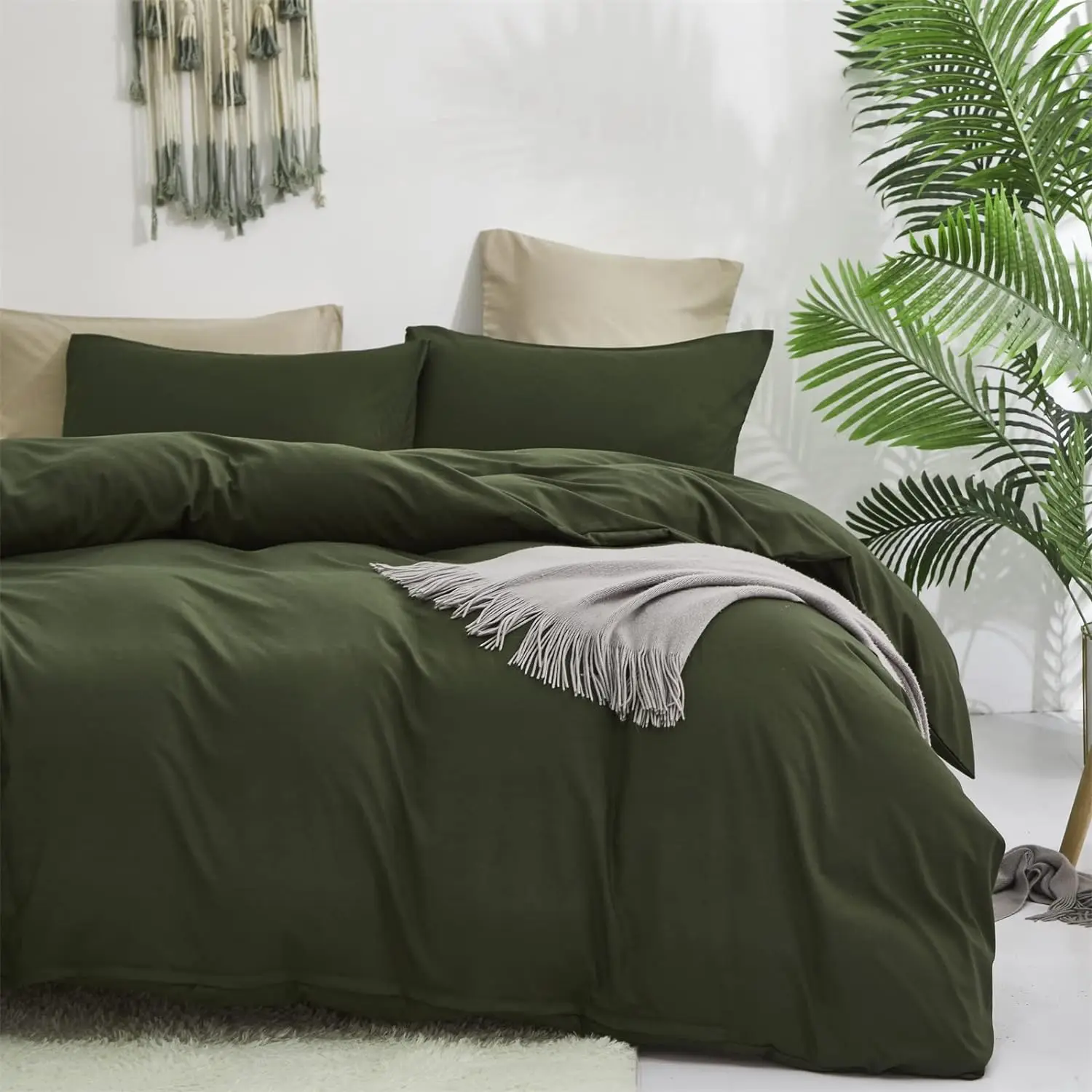 Army Green Comforter Set King  Bedding  Olive Blanket Quilts Minimalist Army Bedding Set Soft Breathable