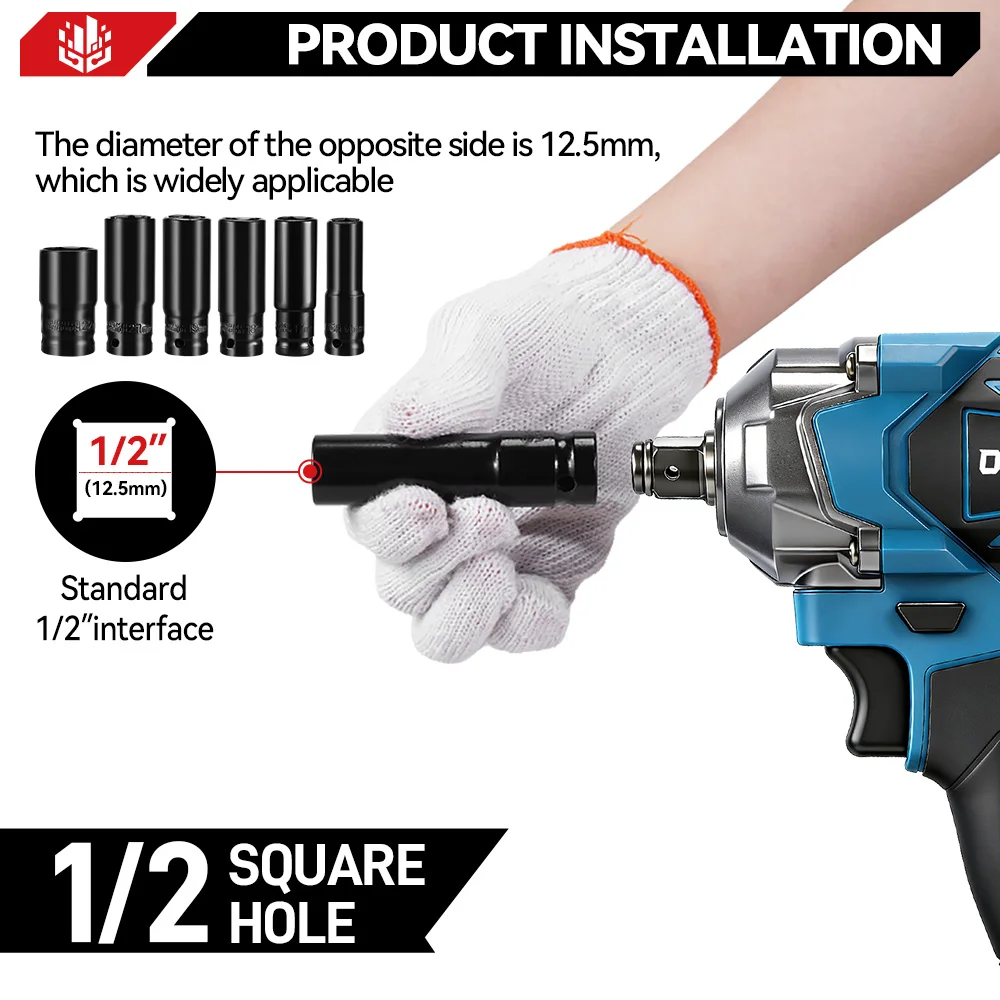 ONEVAN 1200N.Mトルク ブラシレス電動インパクトレンチ 1/2インチ