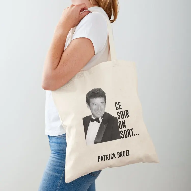 

Tonight we go out, Patrick Bruel Tote Bag Shopper bag shopping bags foldable tote bags aesthetic Women's tote bag