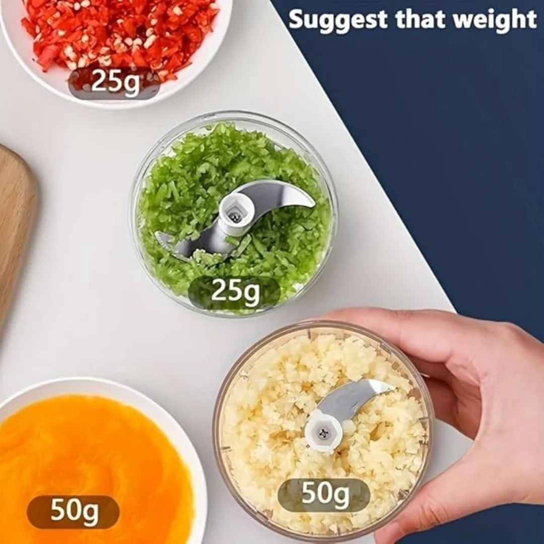 Electric Garlic Chopper, 2026 New Mini Food Processor & Food Chopper for Kitchen, Portable Cordless Garlic Mincer with 6 Stainless Steel Blades, Small Vegetable Chopper for Onion Salad （Blue)