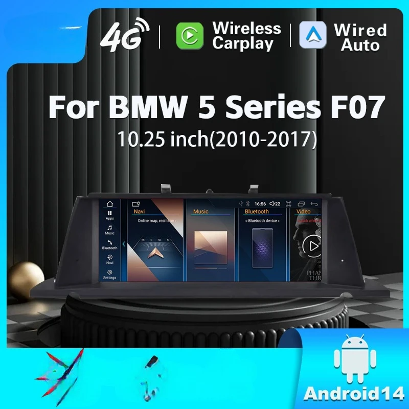 

Подходит для BMW 5 серии 2010-2017 F07 GT, центральный автомобильный навигатор Qualcomm 6225 на базе Android с восьмиядерным процессором.