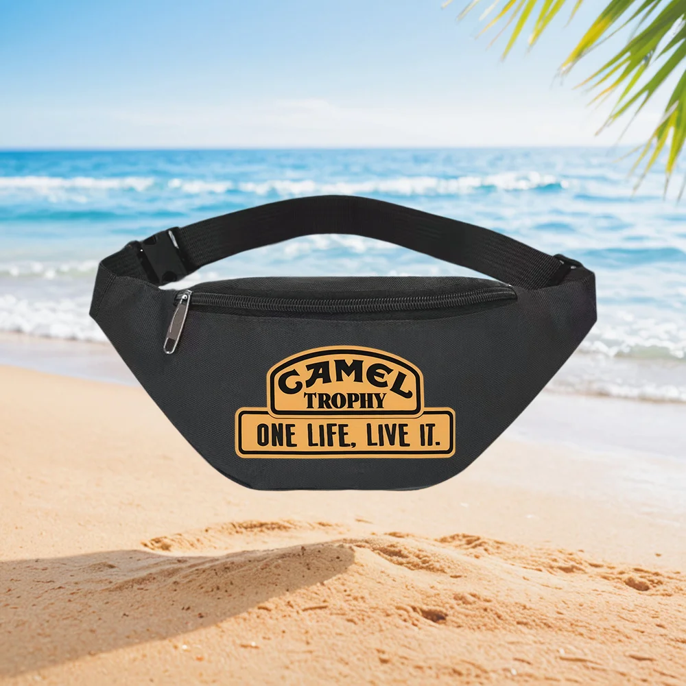 Camel Trophy One Life,Live It Waist Backpack Crossbody Chest Bag Street Casual Sporty Fashionable Simple Unique Printed Design