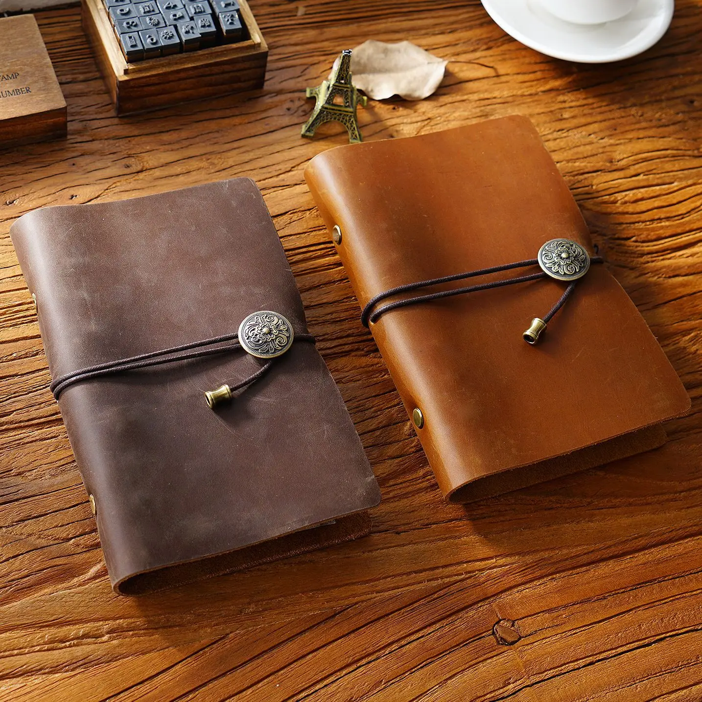 Customize Vintage Classic Embossed Leather Refill Writing School Notebooks Travel Journal Notebook With Line Paper Stationery