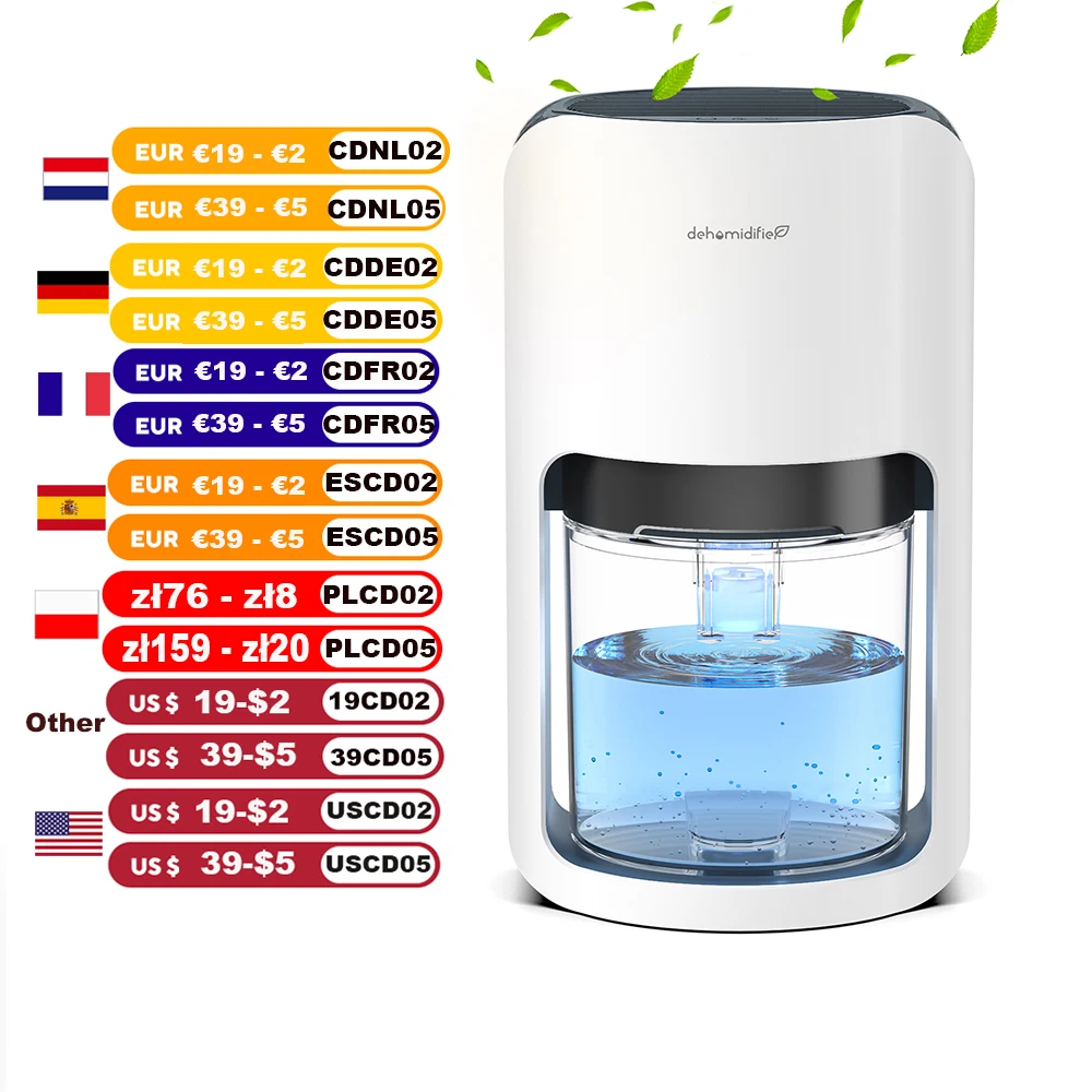 1200 ml, extrem leiser 42-Unzen-Luftentfeuchter mit automatischem Auftauen, bunten Lichtern, 480 m2