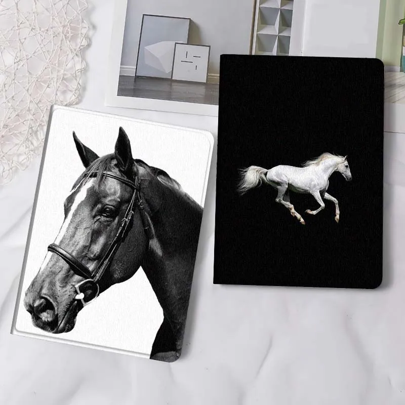 

Horse Head Portrait Black Gift Tablet Case For Samsung Tab Galaxy S6 S11 A A7 A8 A9 A11 10.1 10.4 10.5 Plus Lite