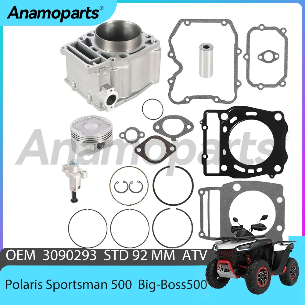 92MM Piston Cylinder Gasket Rebuild Overhaul Kit for 96-14 Polaris Ranger Scrambler Sportsman Worker Big-Boss 500 ATV 3090293