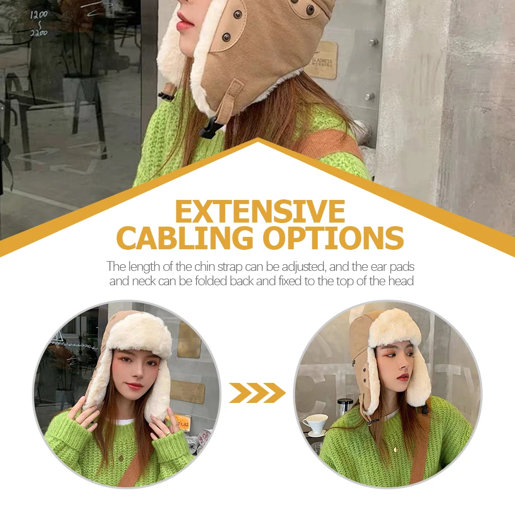 

1pc Adjustable Windproof Warm Hat Foldable Ear Outdoor Ski Hunting Winter Hat Thickened Cotton Unisex Riding Headgear