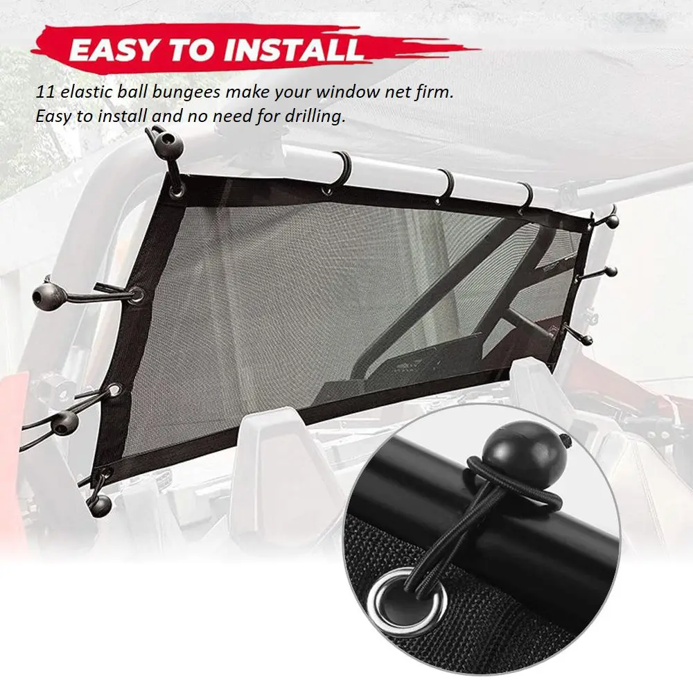 UTV Front Rear Window Net For RZR PRO XP XP4 1000 2020 2021 2022 Window Shade Shield Roll Cage Mesh Net Door Scratch Prevention
