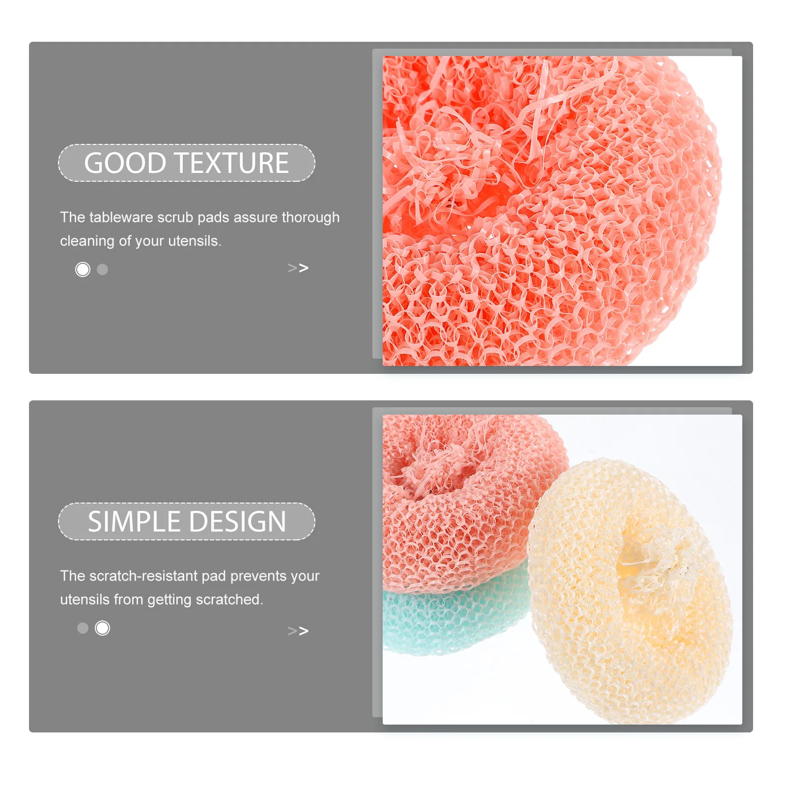 

10pcs Colored Non Scratch Round Scouring Pads Dishwashing Scrubber Kitchen Cleaning Helper Plastic Pads for Dishes