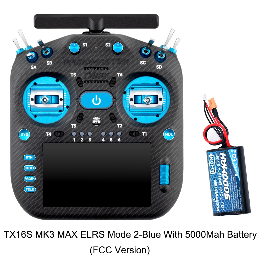 Pre-order RadioMaster TX16S MK3 MAX 2.4GHz 900MHz AG02 CNC Hall Gimbal 5 inch IPS touchscreen EdgeTX ExpressLRS radiocontroller