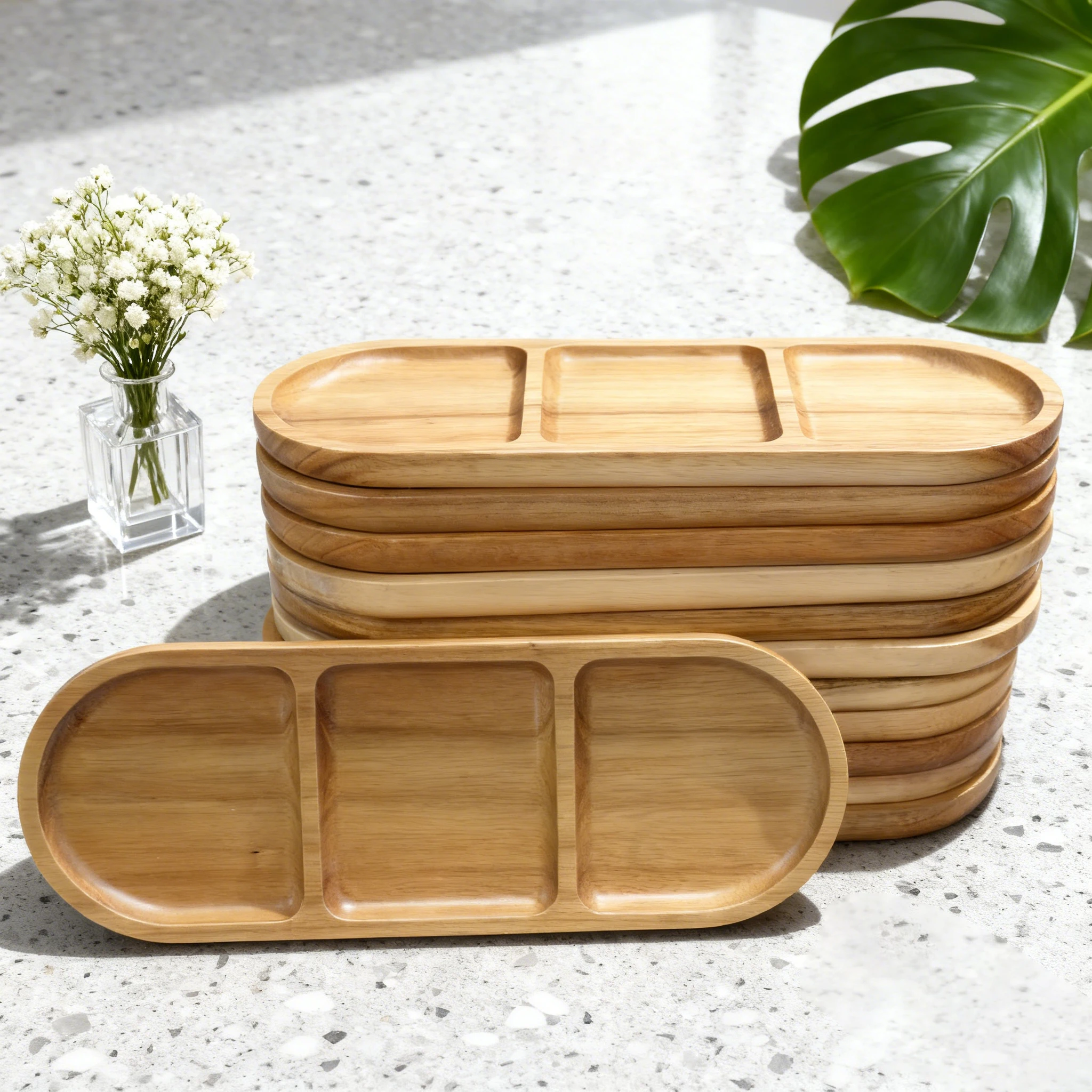 

6/8/10/12 шт., бытовые деревянные тарелки в японском стиле, поднос для чая, кофе, десертный поднос для закусок, многофункциональные подносы, кухонные вещи