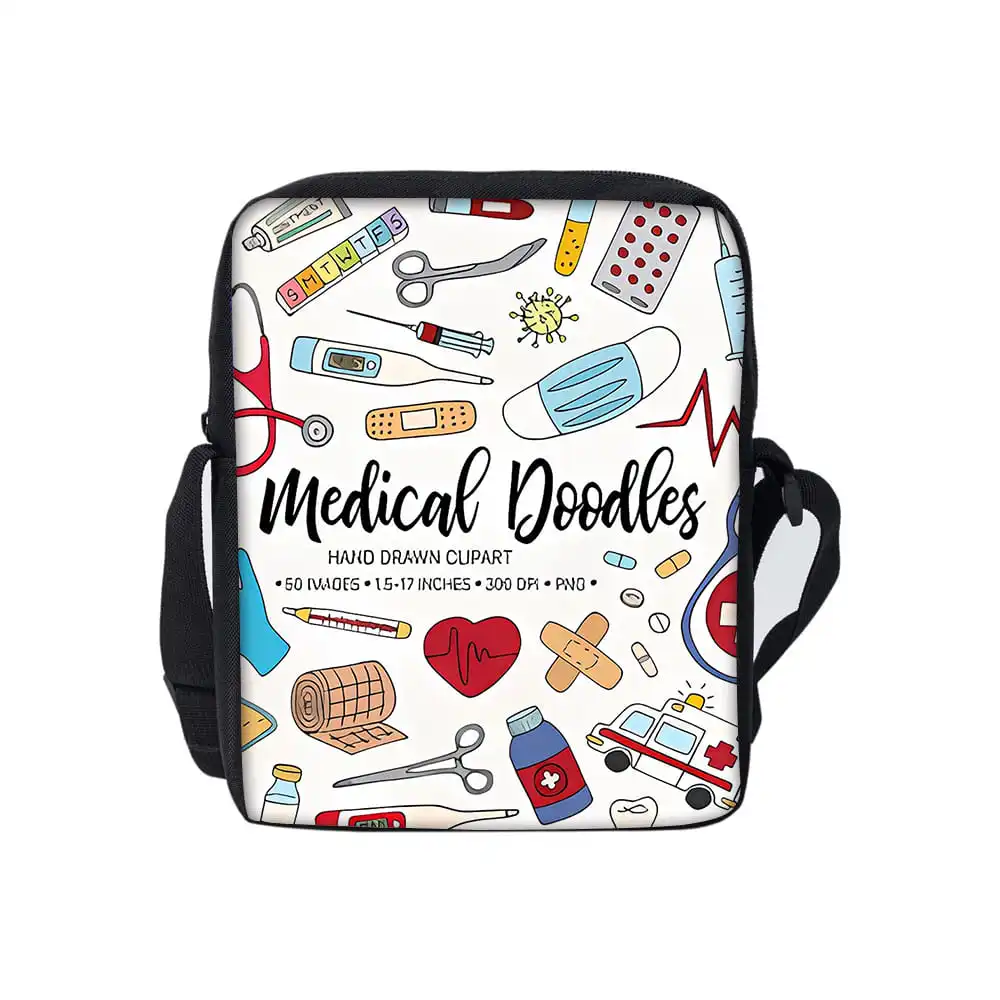 

Односторонняя сумка-мессенджер с медицинским рисунком для мальчиков и девочек, детские лучшие подарки, повседневная сумка через плечо с 3D мультяшным рисунком