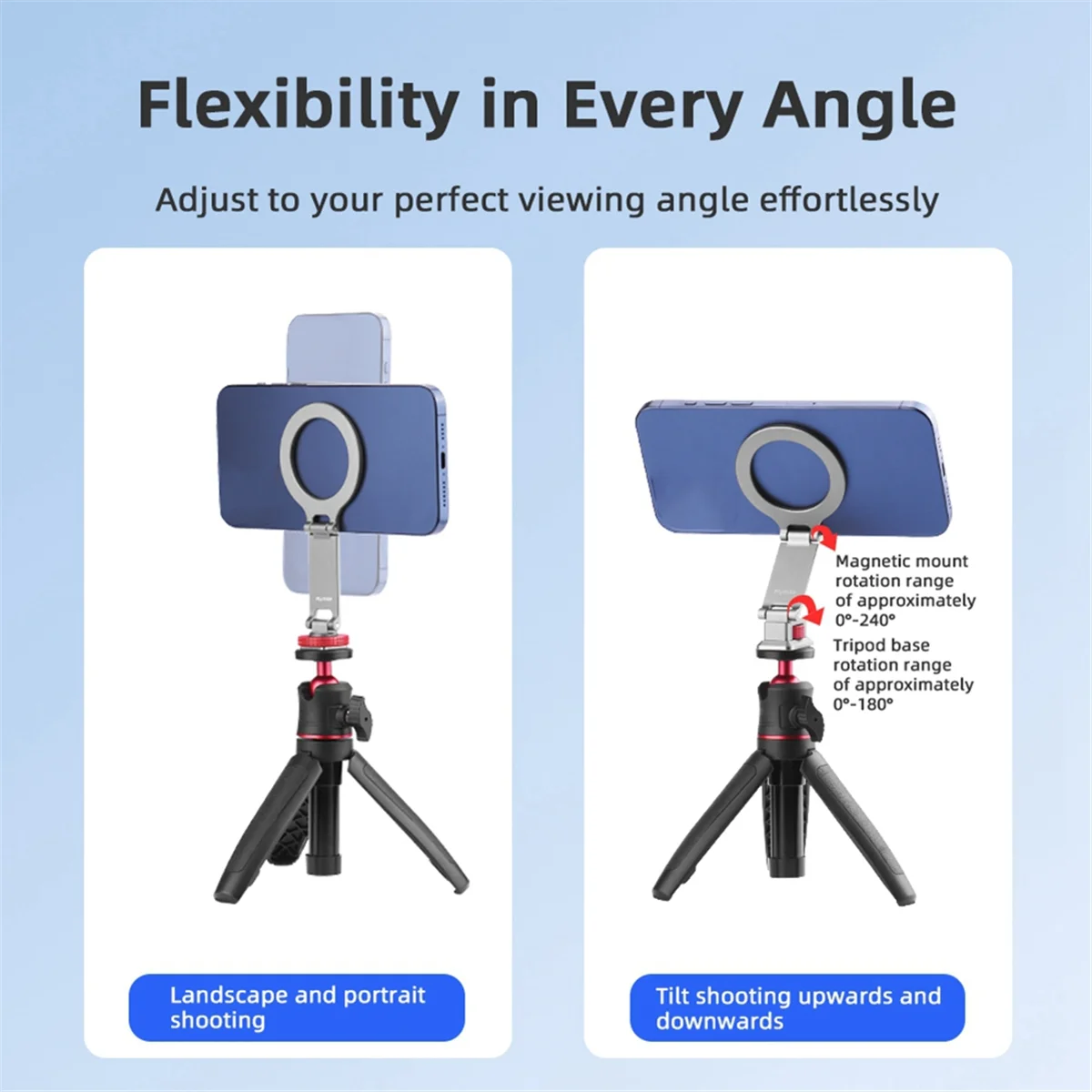 ABJU Magnetic Phone Clamp for Phone Clip Holder Tripod Mount with 1/4inch Screw Cold Shoe A