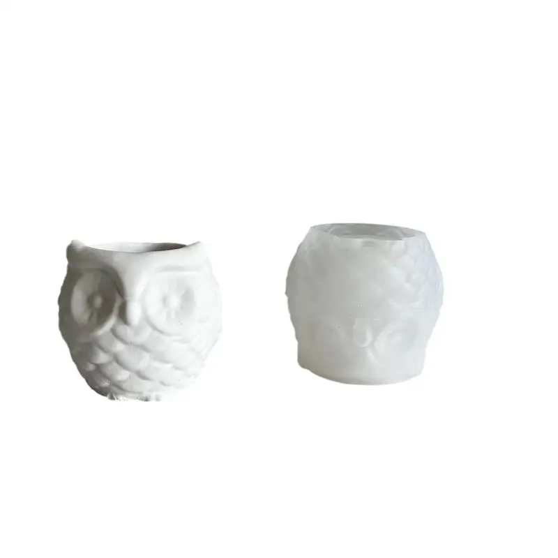 Animal Form Candle Cup Jar Silicone Mold Owl Fathead Fish Conch DIY Gypsum Aroma Cup Succulent Planter Cement Silicone Mold