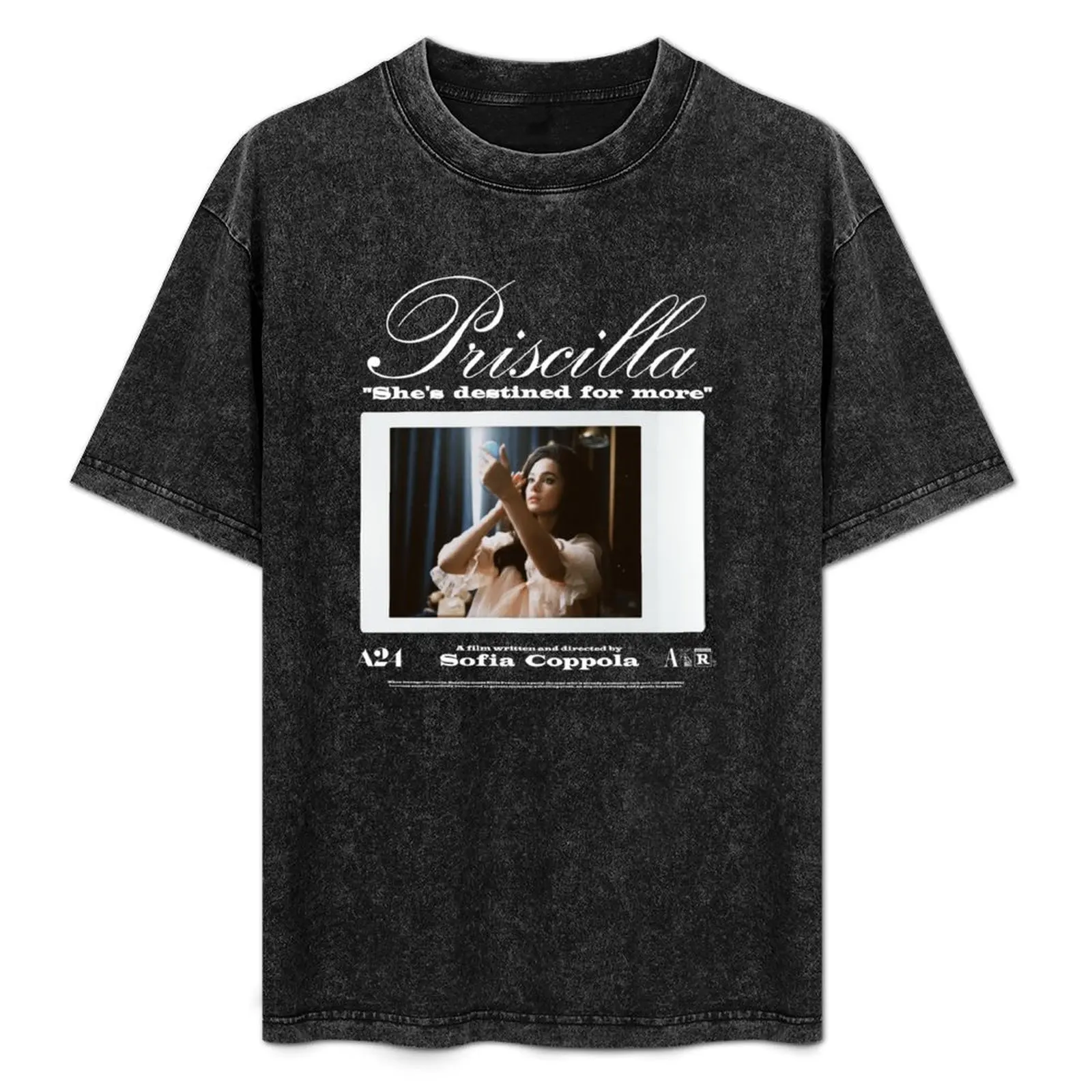 

Sofia Coppola's PRISCILLA: Black hair and more eye-makeup T-Shirt Basic Tee Shirt for Everyday Outfit