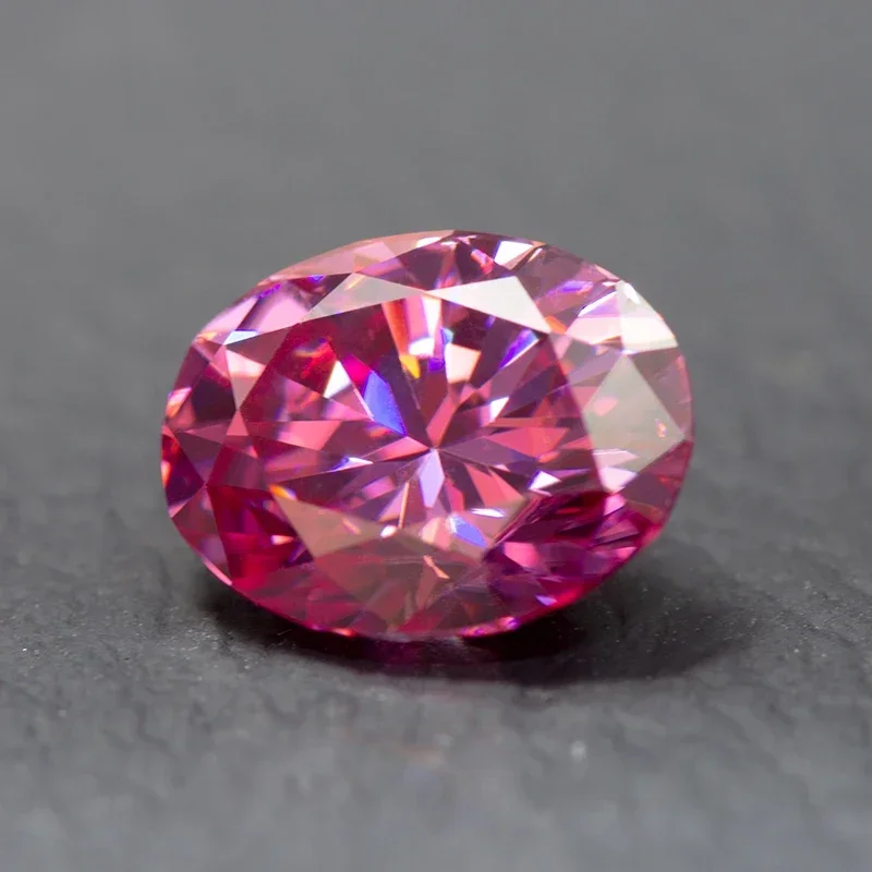 Moissanite Loose Stone Pink Color Oval Cut Gemstone Lab Created Heat Diamond Jewelry Making Materials Comes with GRA Certificate