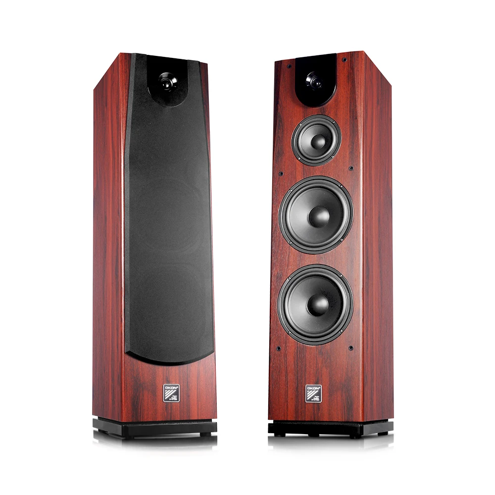 A pairHigh-end Tower Level 2.0 Front Speaker Living Room Three Frequency Passive HiFi Floor Type Home Stereo Wooden Speaker