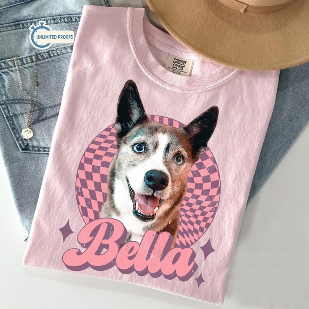 Fashion Pet T Shirt Custom Tee Memorial Gift Dog Face Print Personalized Name Design For Pet Lovers