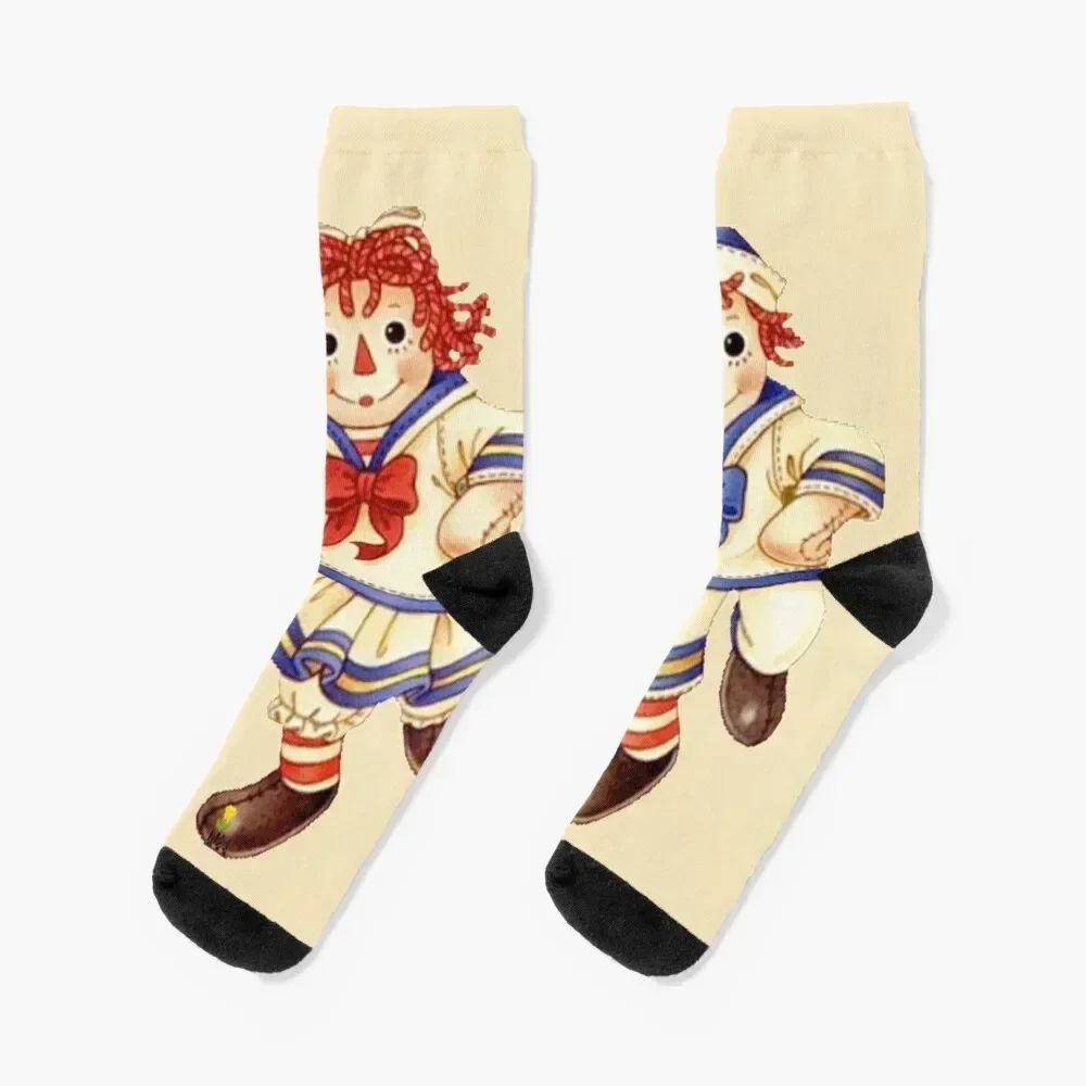 

Raggedy ann and andy Socks Running anti slip football New year's colored Socks Man Women's