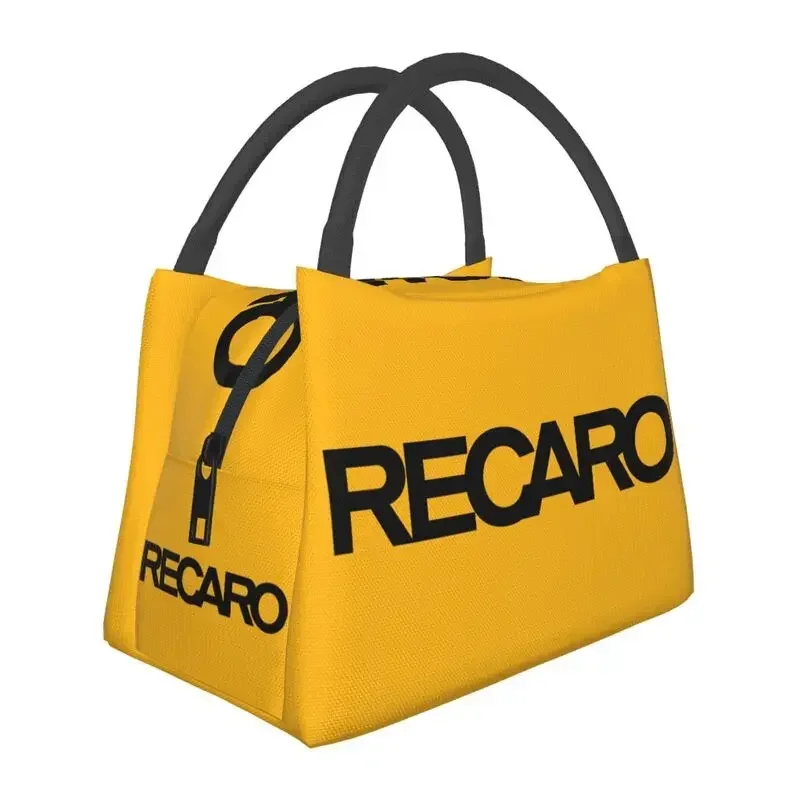 Custom Recaros Logo Lunch Bag Men Women Warm Cooler Insulated Lunch Box for Office Travel