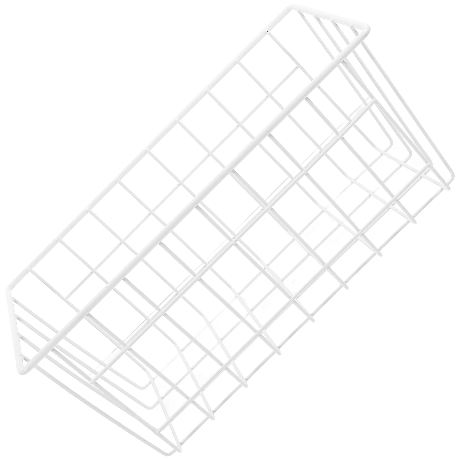 

1pc Wall Mounted Freezer Storage Basket Space Saving Organizer Breathable Wire Mesh Iron Construction Universal Chest