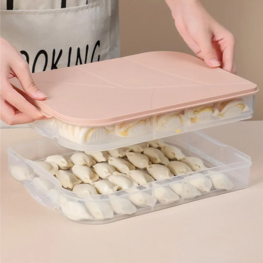 Multi-layer Safe Leak Proof Food Dumpling Rice Crisper Storage Box Fruit Egg Refrigerator Organizer Kitchen Accessories