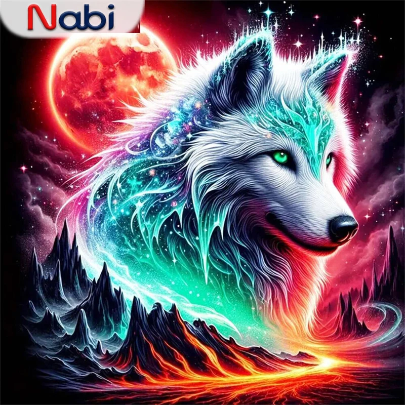 النبي وصول جديد الماس اللوحة الذئب الحيوان دعوى نابيس للمبتدئين القمر الماس الفسيفساء الكلب كيت هدية الطفل #1